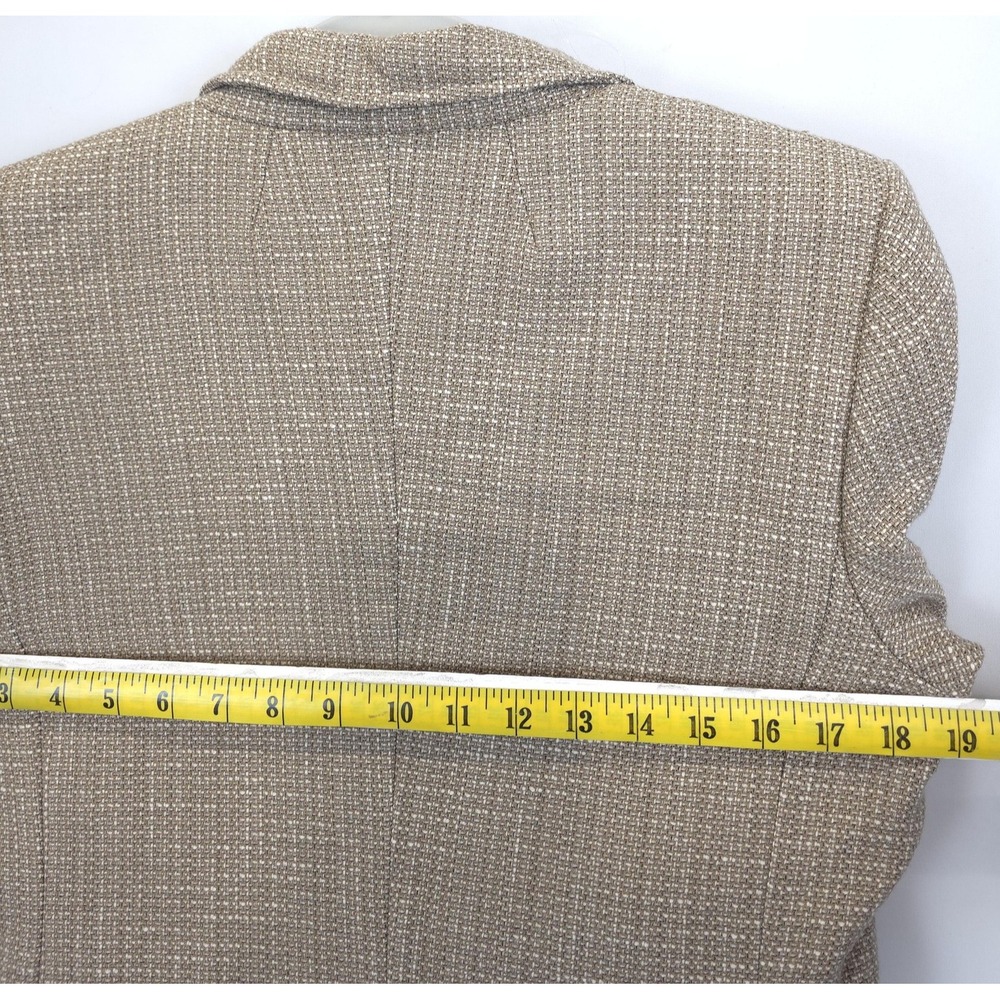 Tommy Hilfiger Blazer Womens 10 Beige Textured Metallic Two Button Lined Jacket - Picture 5 of 14